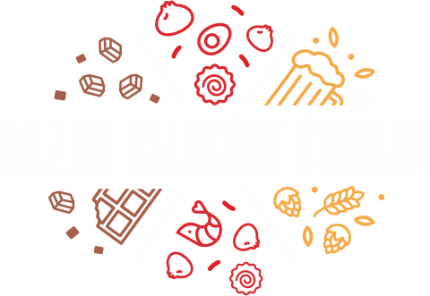 Logo Bazar Smaków Świata (białe)