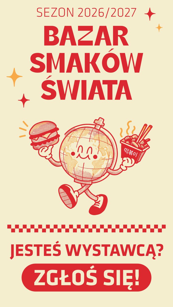 Plakat: zostań wystawcą Bazaru Smaków Świata